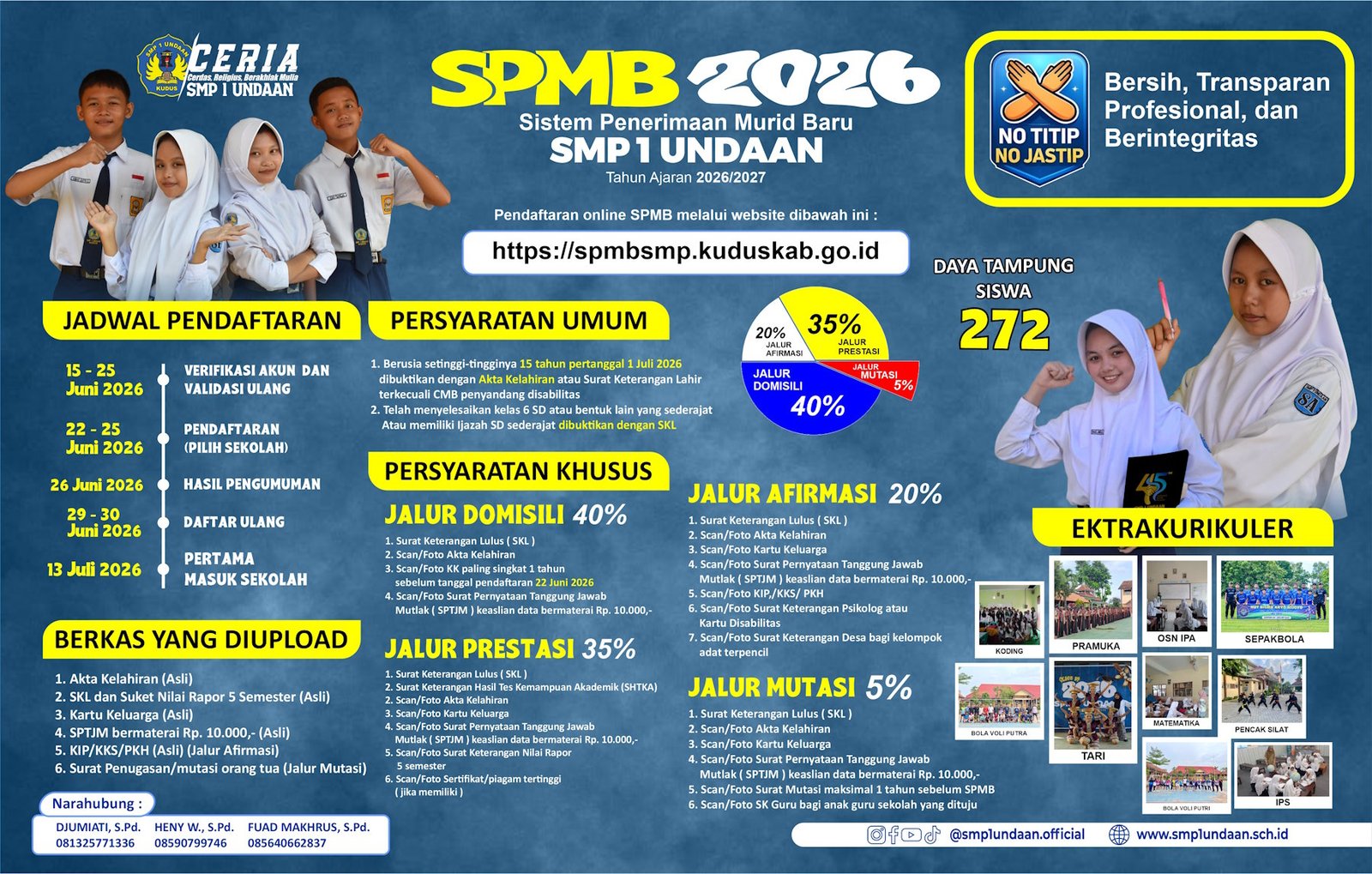 Banner Utama SPMB SMP 1 Undaan 2026